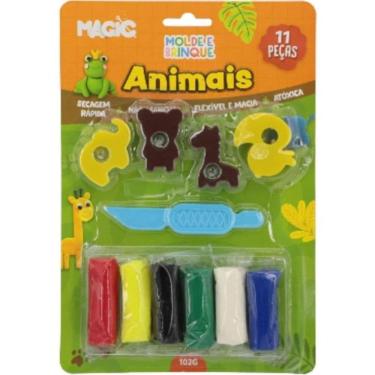 Imagem de Massa De Modelar Molde E Brinque 11 Pecas Animais