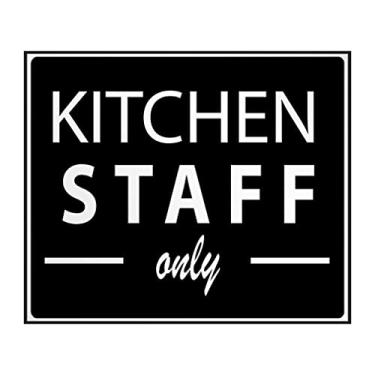 Imagem de Decalques industriais adesivos de vinil horizontais apenas para funcionários da cozinha placa de sinalização de segurança industrial design de etiqueta apenas 25 x 18 cm design apenas