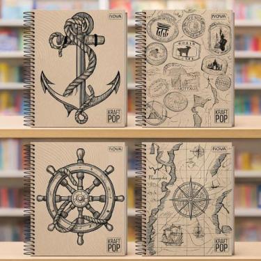 Imagem de Caderno Universitário 1 Matéria 80 Folhas  Capa Dura Kraft Pop Fosca -