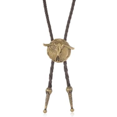 Imagem de Dlknp Colar ocidental de couro cowgirl para mulheres, acessórios de fantasia, joias ocidentais, 15.75-31.5 inches, Liga de aço, Sem Pedra Preciosa