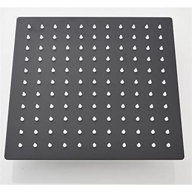 Imagem de Chuveiro de chuva ultrafino preto fosco 8/10/12 polegadas montado no teto acessórios de chuveiro de banheiro cabeça de chuveiro