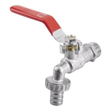 Imagem de Torneira de Jardim Esfera, Zamac, Acabamento Cromado, Prateado, Uso em Jardim/Lavanderia/Tanque, Montagem em Parede, 1/4 Volta, Bico 3/4, Entrada 1/2