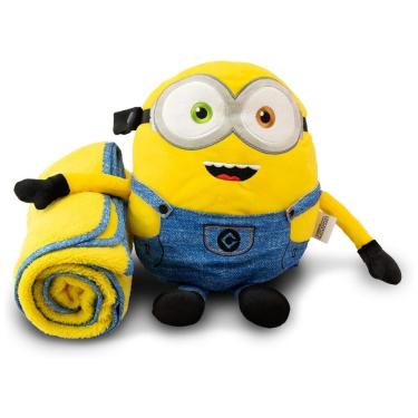 Imagem de Pelúcia Bob do Minions com 30 cm de Altura que Pode ser utilizado como Travesseiro de Viagem ou Apoio de Braço, Roamwild