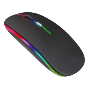 Imagem de Mouse Sem Fio Slim Bluetooth Rgb 1600 Dpi 3482 - NoBrand, Preto