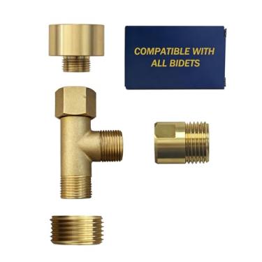 Imagem de Adaptador universal de bidê T para mangueira de bidê de qualquer marca, solução multifuncional para entrada de tanque de vaso sanitário ou saída de válvula angular, 3/20.3 cm-7/20.3 cm-1/5.1 cm, feito