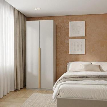 Imagem de Guarda-Roupa Modular 80cm com Portas e Gaveteiro Jade CabeCasa Madeira