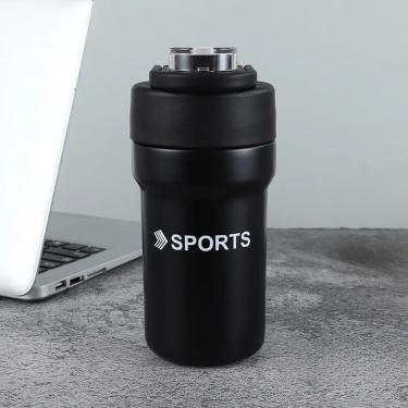 Imagem de Garrafa Térmica Copo Inox 500ml Canudo Alça Cor: Preto