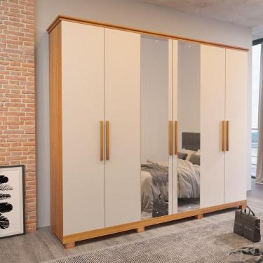 Imagem de Guarda Roupa Vellar Liso 6 Portas Bom Pastor Naturale-off White