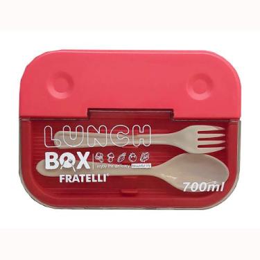 Imagem de Marmita Hermética Lunch Box com Talheres Salmão 1,1L 312198 - FRATELLI