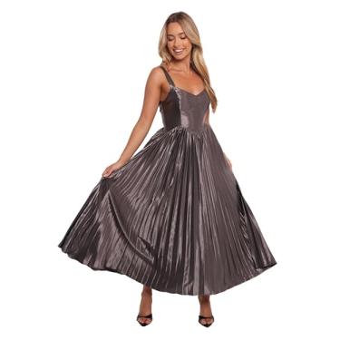 Imagem de Petal & Pup Vestido maxi camala feminino, Cinza e prata, GG