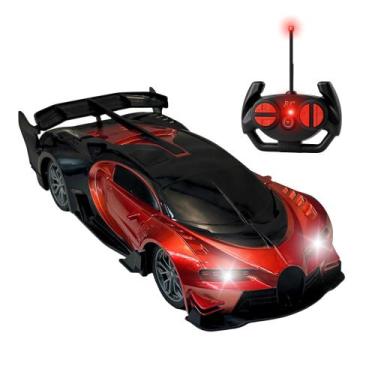 Imagem de Carrinho De Controle Remoto Vermelho e Azul Farol De Led Esportivo Par