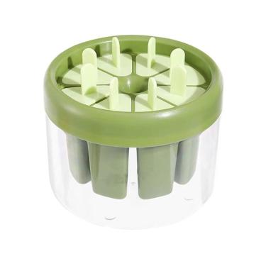 Imagem de Forma Molde Fazer Picolé Sorvete 8 Palitos Reutilizável Verde
