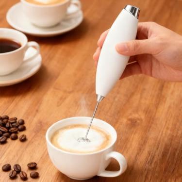 Imagem de Espumador de leite portátil, espumador de café portátil, presente ideal para misturador de bebidas de aço inoxidável, máquina de espuma para lates, cappuccino, frappe, matcha, chocolate quente