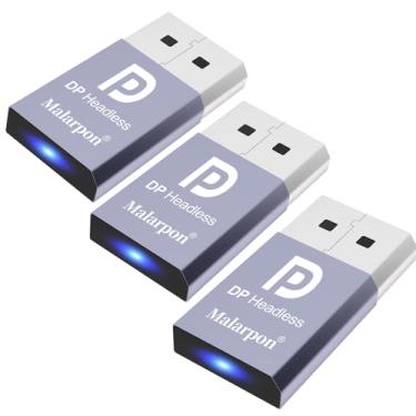 Imagem de Malarpon DispalyPort Headless Ghost Display Emulador com luz azul para PC 4K DP fictício Plug (serve Headless 1080@60Hz-3840x2160@17Hz) 3P