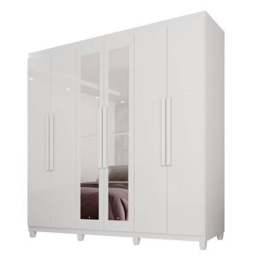 Imagem de Guarda-roupa Casal 100% Mdf 6 Portas E 4 Gavetas Espanha Com Espelho