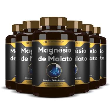Imagem de 6X MAGNÉSIO DE MALATO PREMIUM 240CAPS HF SUPLEMENTOS-Unissex
