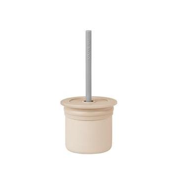 Imagem de Conjunto Copo com Canudo + Tampa Snack Beige e Grey - Minikoioi