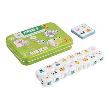 Imagem de menolana Jogo de Dados Infantil Educativo para Viagem, Brinquedo Interativo que Estimula a Concentração, Jogo Cognitivo de Combinação, Dados de Madeira com