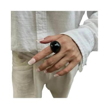 Imagem de Anéis De Dedo Femininos Boho Kpop Em Resina Acrílica, 4 Cores, Joias V