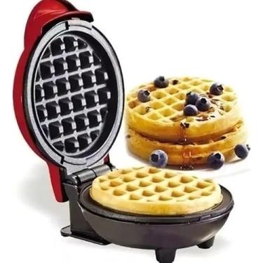 Imagem de Mini Waffleira Elétrica Antiaderente 350W 110V | Máquina de Waffle Compacta e Segura | Waffles Caseiros Rápidos, Dourados e Uniformes