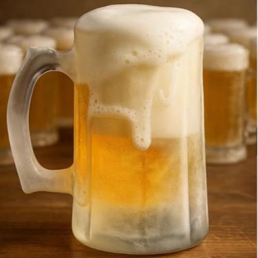 Imagem de Kit com 24 Canecas de Chopp Zero Grau para Congelar – Vidro Reforçado, Mantém a Bebida Gelada por Mais Tempo