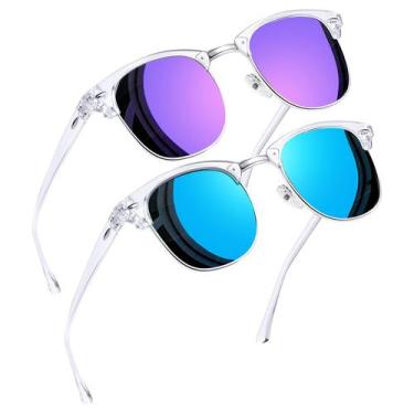 Imagem de Gafas de Sol Joopin con Montura Transparente Semi Rimless Polarizadas 