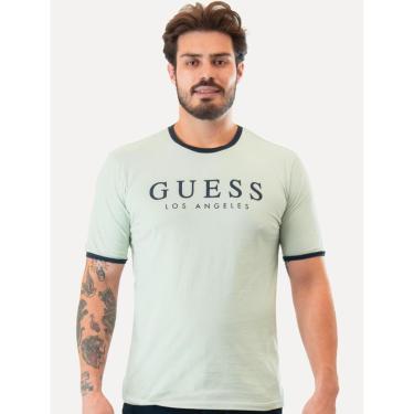 Imagem de Camiseta Guess Masculina Los Angeles Contrast Verde Claro-Masculino