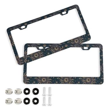 Imagem de SEHANY Molduras para placa de carro que tudo vêem, moldura de placa de carro de alumínio à prova de ferrugem com furos e parafusos elípticos serve para acessórios de carro de tamanho padrão de