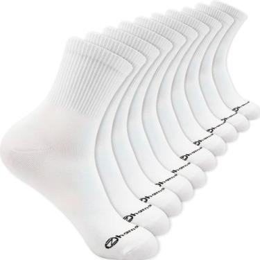 Imagem de Kit 10 Pares Meias Zhamaro Cano Médio Algodão Atoalhada Masculina Femi
