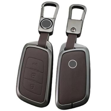 Imagem de Capa para chave de carro compatível com Foton Senior General G9/Paisagista/Yutu 9/8 captador/F9/Xiangling Q Chaveiro de couro de liga de zinco(C -1)