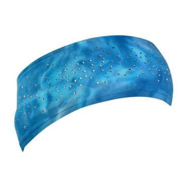 Imagem de Vaveren Faixa de cabeça para patinação artística, equipamento de treino respirável, antiderrapante e absorvente de suor para adultos, ideal para academia, Oceano Azul