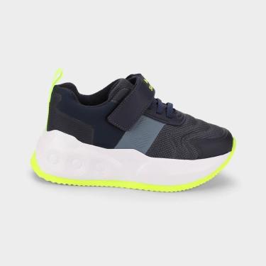 Imagem de Tênis Infantil de Rodinhas Bibi Skatenis Marinho e Amarelo-Masculino