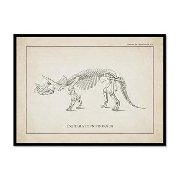 Imagem de Arte de parede de esqueleto de dinossauro vintage, paleontologia, pôsteres em tela, fósseis de dinossauro, impressões artísticas, esboços, fotos, decoração de quarto de menino (SKU8,20,3 x 30,5 cm =