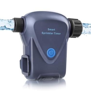 Imagem de CUOFYUNL Temporizador de aspersão de saída única de rega automática Temporizador de irrigação com conector de tubo universal de 3/4 de polegada Temporizador de água à prova