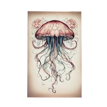 Imagem de XLLingL Toalhas de cozinha de waffle com estampa de água-viva, panos de prato de microfibra, para decoração e limpeza de cozinha - 1 peça