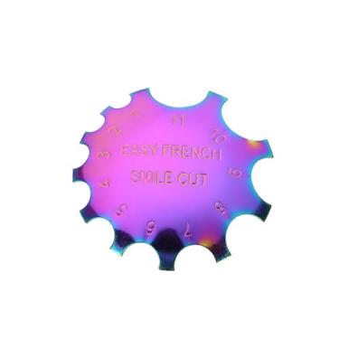 Imagem de Semme Manicure Fácil Francês Sorriso Linha Corte Trimmer Ferramenta de Modelo de Arte do Prego Profissional Cortador de Sorriso de Aço Inoxidável para Salões de Beleza Salões de