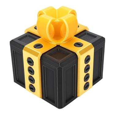 Imagem de Asixxsix Caixa de Presente Irritante, Caixa de Brincadeira de Presente Engraçada e Irritante, Caixas de de Parafuso de Brincadeira Impressas Em 3D Interativas para Halloween, (Ouro claro + preto)