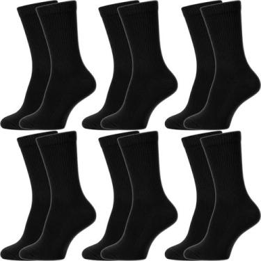 Imagem de Kit 6 Pares Meias Cano Médio Longo Academia Sport Atacado Tamanho:G - 