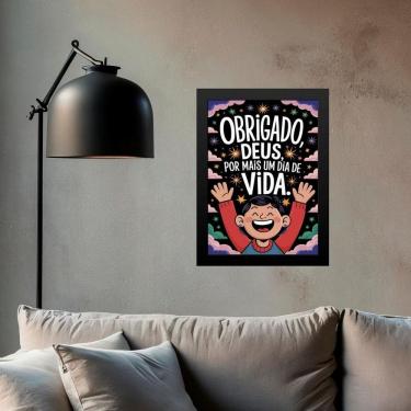 Imagem de Quadro Obrigado Deus Pela Vida 24X18Cm - Com Vidro