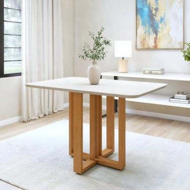 Imagem de Mesa de Jantar 4 Lugares Retangular Tampo MDF Bold - Móveis Lopas