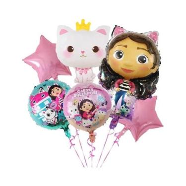 Imagem de Balões De Folha Brancos De Gato Gabby Para Casa De Bonecas, 6 Peças, D