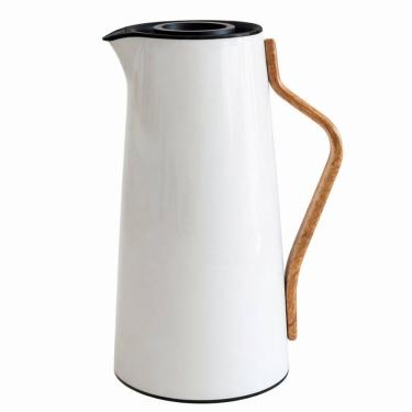 Imagem de Garrafa Térmica 1 Litro Bule Térmico Café Ampola de Vidro Branca para Cozinha