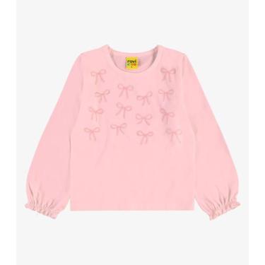 Imagem de Blusa Manga Longa Meia Malha Com Estampa Rovi Kids Rosa, 8, Rosa