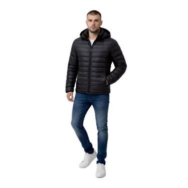 Imagem de Jaqueta Bobojaco Masculina Bolso Interno E Capuz Removível Preta - Rcv