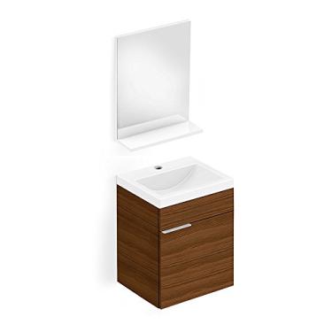 Imagem de Kit Gabinete, Cuba, Espelho e Prateleira, Incepa, Avant B60002M240, Wengue, Pequeno