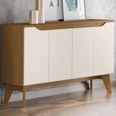 Imagem de Balcão Buffet Ambar 4 Portas 2 Prateleiras Nature/off White Si351 - Henn