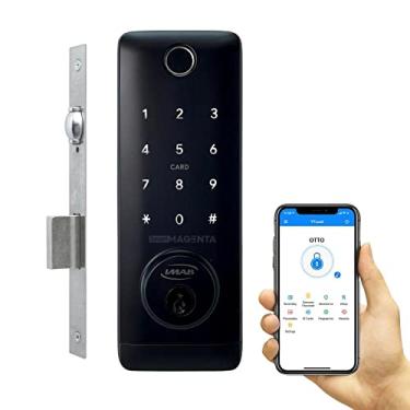 Imagem de Fechadura Digital Imab D100 Preta Rolete Bluetooth - Senha, Biometria e Cartão