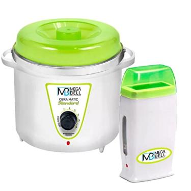 Imagem de Kit Panela Depilação Termocera 700g Sem Refil Branca com Verde Limão + Aquecedor de Cera Roll-on Verde Limão