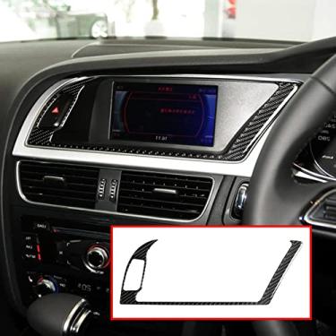Imagem de FINMOKAL Capa de acabamento do painel de navegador GPS externo de fibra de carbono para Audi A4 B8 A5 2009-2016