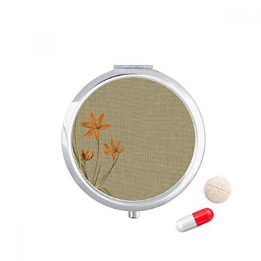 Imagem de Caixa de comprimidos bordada com design tradicional de orquídea de linho, caixa de armazenamento de medicamentos